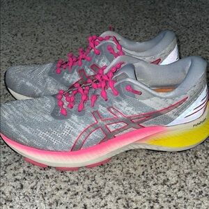 ASICS Women's Gray and Pink Running Shoes